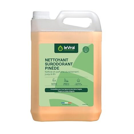 Détergent neutre concentré 5L – Parfum pin – Pour tous types de sols – Utilisation manuelle ou autolaveuse – Biodégradable – Le Vrai Professionnel (1/2)
