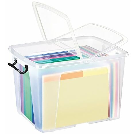 Boîte de rangement en plastique Strata - 40 litres - dim : H 39,7 x L 49,8 cm - Lot de 5 (1/3)
