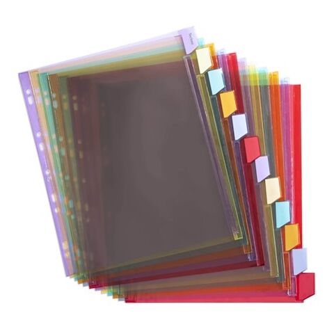 Intercalaire A4 budget carte colorée 12 onglets neutres multicolores - 1  jeu sur