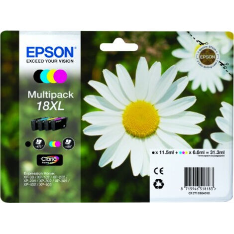 Epson 18XL Pack cartouche haute capacité 4 couleurs pour imprimante jet d'encre (1/3)