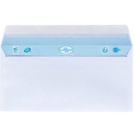 Enveloppe 110 x 220 mm La Couronne 80 g avec fenêtre 45 x 100 mm blanche - Boîte de 500 - Maxiburo (1/2)