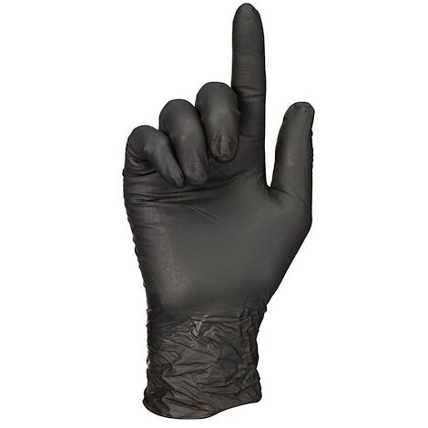 Gants jetables nitrile non poudré noir - Boîte de 100 gants - taille S - Maxiburo