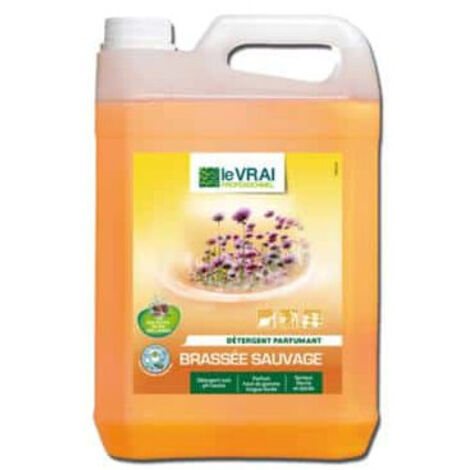 Détergent neutre concentré 5L – Parfum floral – Pour tous types de sols – Utilisation manuelle ou autolaveuse – Le Vrai Professionnel (1/5)