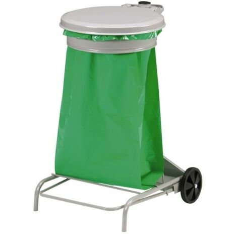 Poubelle Mobile Collecroule Gris à Pédale Pour Sac 110 Litres - Rossignol