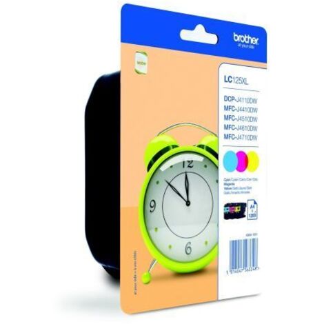 Brother LC125XL Pack de 3 cartouches couleurs haute capacité pour imprimante jet d'encre (1/5)