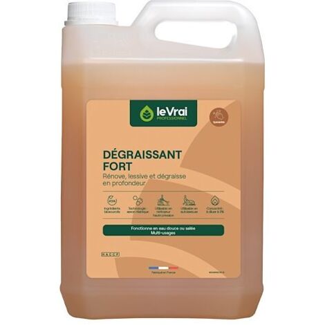 Dégraissant fort 5L – Nettoyage industriel et alimentaire – Préparation surfaces avant peinture – Compatible tous types de sols – Action Pin