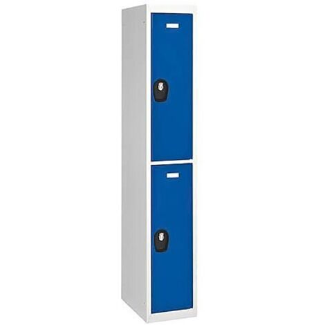 Vestiaire Colonne 2 cases - Elément départ- gris/bleu - Maxiburo (1/2)