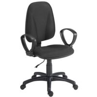 Chaise de bureau avec accoudoirs fixes non feu Prestige Jupiter - Noir