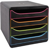 Module de classement Exacompta Big Box 4 tiroirs coffre noir - noir/assortis