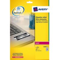 Etiquettes ultra résistantes 45,7 x 21,2 mm Avery L6009-20 - gris métal - Pochette de 960