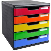 Module de classement Exacompta Modulo 5 tiroirs - noir/assortis