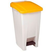 Poubelle 60 litres Rossignol rectangle à pédales jaune