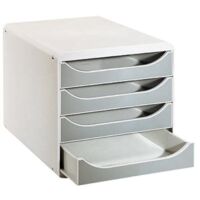 Module de classement Exacompta Big-Box 4 tiroirs gris clair - gris
