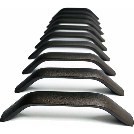 10X Poignées et boutons de tiroir Cuisine Armoire Porte Poignées Placard Tiroir Chambre Meubles Tirer Entraxe Procédé de Sablage 160mm Noir