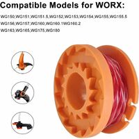 Lot de 6 Coupe Bobines pour Worx WA0004.1/WA0010, Compatible avec Worx WG154 WG163 WG180 WG175 WG155 WG151 WG160(6 Bobines + 1 capuchons) DENUOTOP