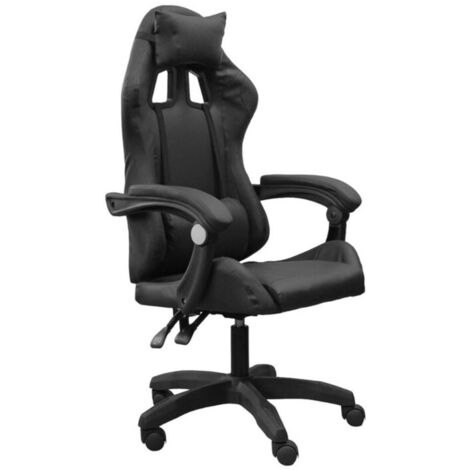 DASCK - Silla de Oficina Gaming con Reposacabezas y Respaldo Ajustable - Negro