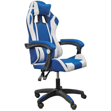 DASCK - Silla de Oficina Gaming con Reposacabezas y Respaldo Ajustable - Azul (1/5)