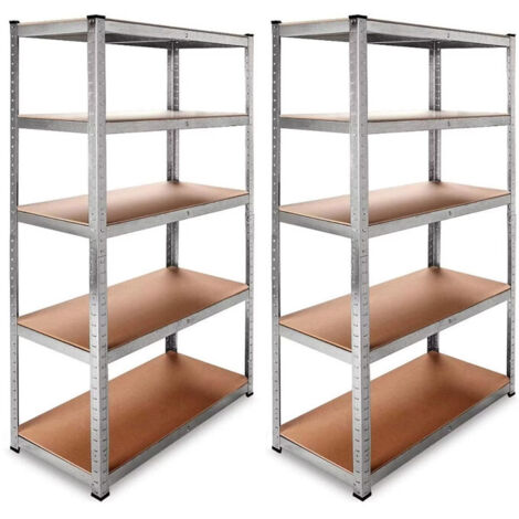 DASCK - Pack de 2 Estanterías Galvanizadas de 5 Baldas ( 875kg por Estantería (180 x 90 x 40 cm) Almacenamiento Taller