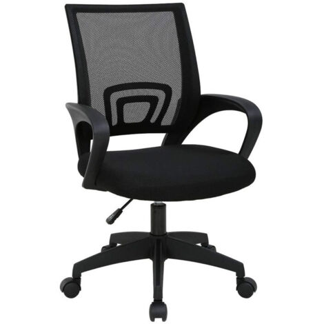 DASCK - Silla de Oficina Silla de Malla Altura Ajustable para Trabajo  Silla Escritorio Ergonómica Giratoria - Pie Negro