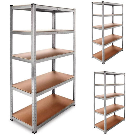 DASCK - Pack de 3 Estanterías Galvanizadas de 5 Baldas (180 x 90 x 40 cm cada una) Almacenamiento