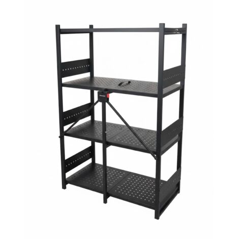 DASCK - Estantería Metálica Plegable 4 Baldas 68 x 34 x 112 cm 100 kg - Negra (1/3)