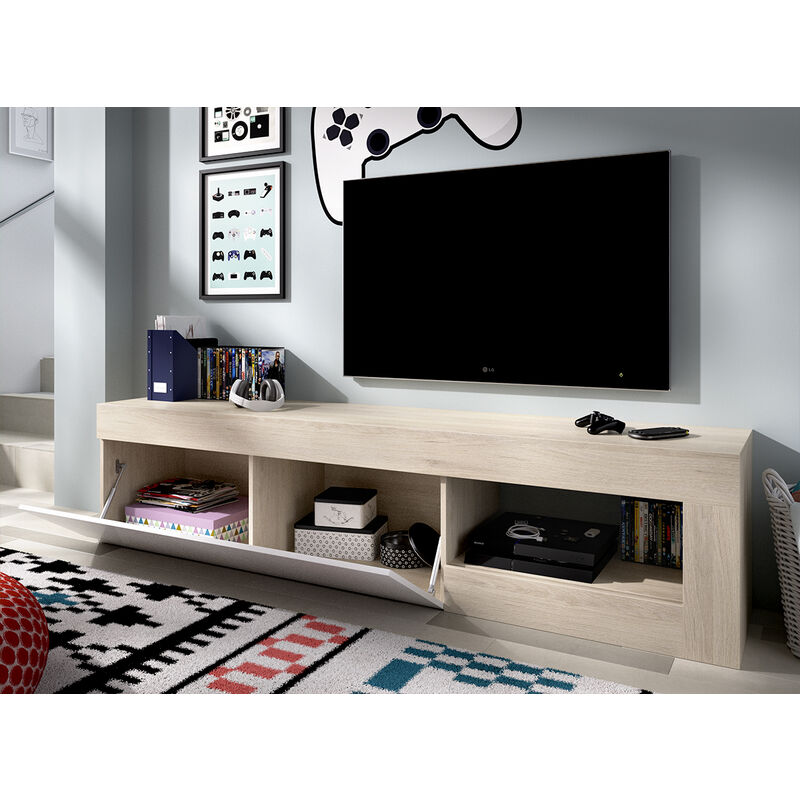 Mueble Bajo Tv Isola 3 Puertas Blanco/nordic 44x142x35 Cm con
