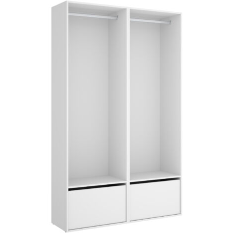 DEKIT - CONJUNTO VESTIDOR CON DOS ZAPATEROS Y TRASERA REVERSIBLE - 205 x 120 x 45 cm - BLACNO / NATURAL