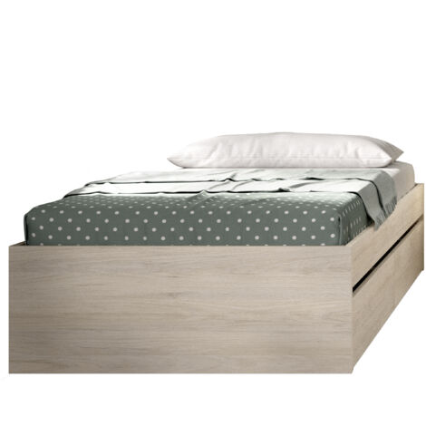 DEKIT LAGO - ARO DE CAMA DE 90X190 CON 2 CAJONES - NATURAL - 40,3 x 95,8 x 194,8 (1/4)