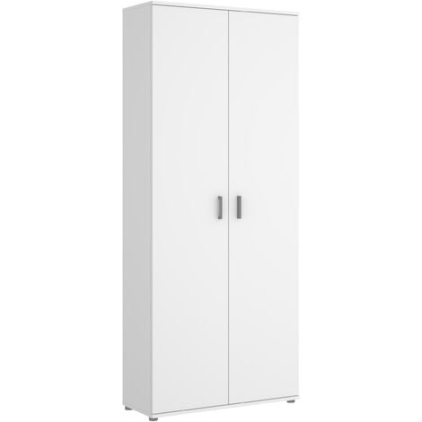 DEKIT - Armario Multiusos 2 puertas con escobero color Blanco 190x78x35 cm modelo FIT