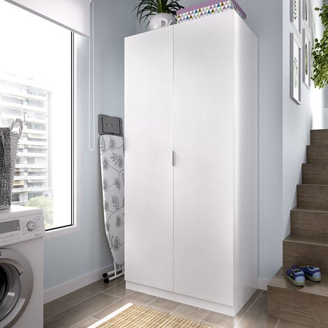 DEKIT - Armario para dormitorio de 2 puertas color Blanco 184x81x52 cm modelo ESSEN