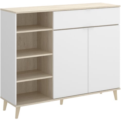 Mueble Auxiliar de cocina Blanco / Natural 102x120x40 cm - WOK