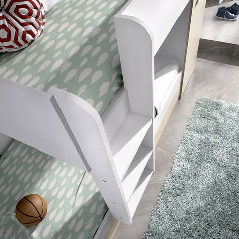 Cama Tren con 3 camas Blanco / Natural 150x244x112 cm - TOM