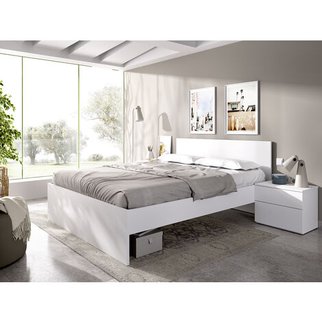 Estructura de Cama 150 cm Blanco 85x156x192 cm - ELY