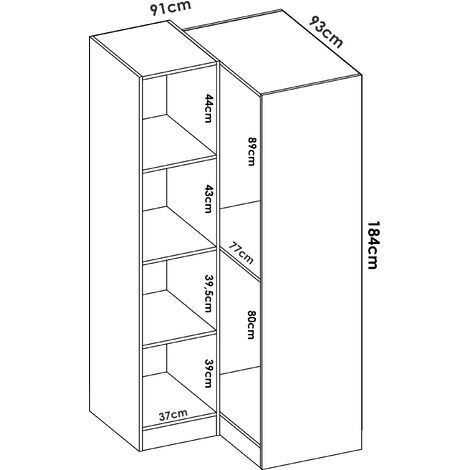 Composición Armario de Rincón con 3 puertas Blanco - ESSEN 1