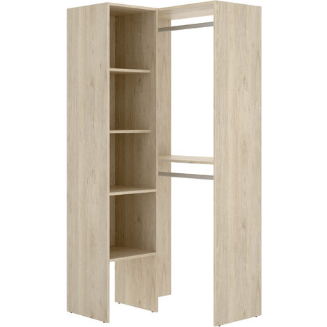 Kit Vestidor esquinero con estantes Natural 186x80x89 cm - SUIT