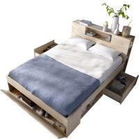 DEKIT LANKA - CAMA COMPACTA PARA DORMITORIO - NATURAL - 95 x 149.6 x 218.5 cm