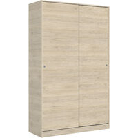 Armario de 2 puertas corredera Plus 120 Natural 204x120x50 cm - SLIDE