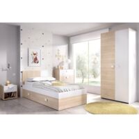 Cama individual 90x190 Natural / Blanco 79x97x196 cm - DINA