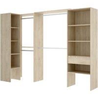 Composición Vestidor esquinero con 1 cajón estantes Natural - SUIT 1