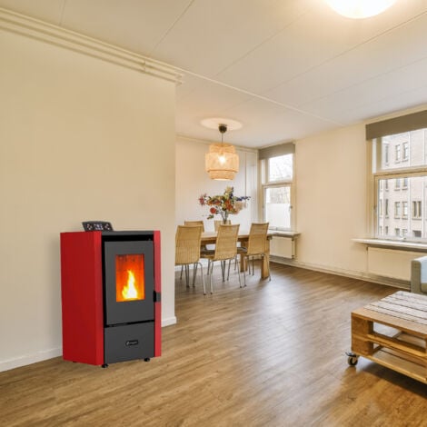 Luft- Pelletofen Anita 6,5 kW Sannover bordeaux