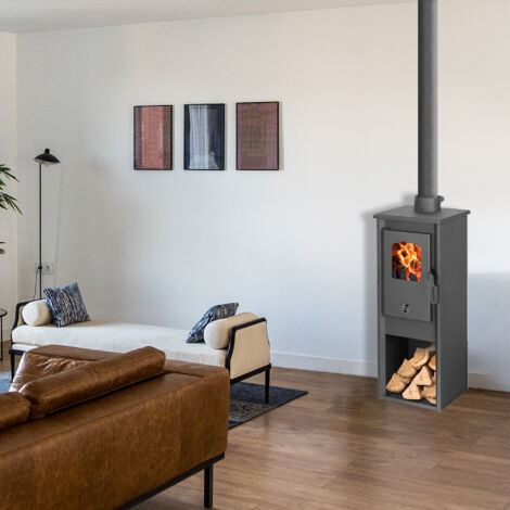 Stufa A Legna Dita Sannover 7.6 KW – Per Tronchi Fino A 40 Cm, Certificata ECODESIGN, Resa 76%