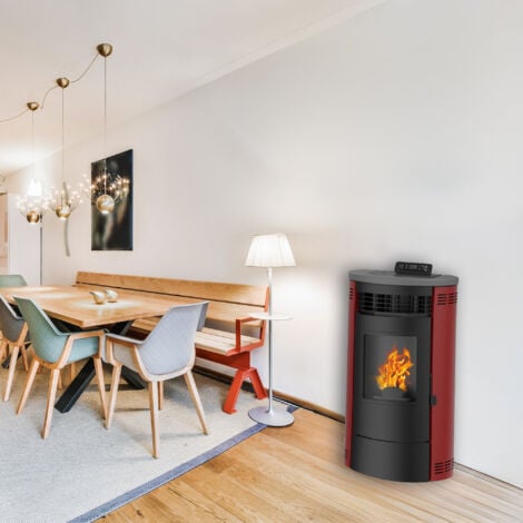 Luft-Pelletofen Flavia 9,5 kW Sannover Bordeaux