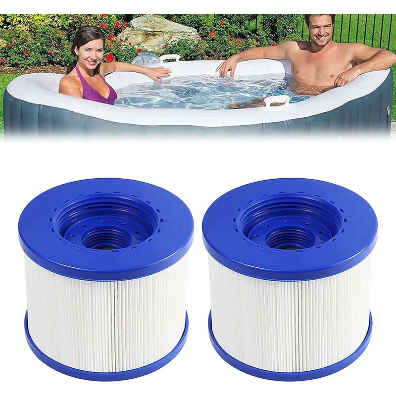 Cartouche de rechange pour filtre de piscine pour spa Wave, accessoires de  filtre de bain à remous gonflable pour la piscine, 4 x 4 x 3,2 po (2  pièces)