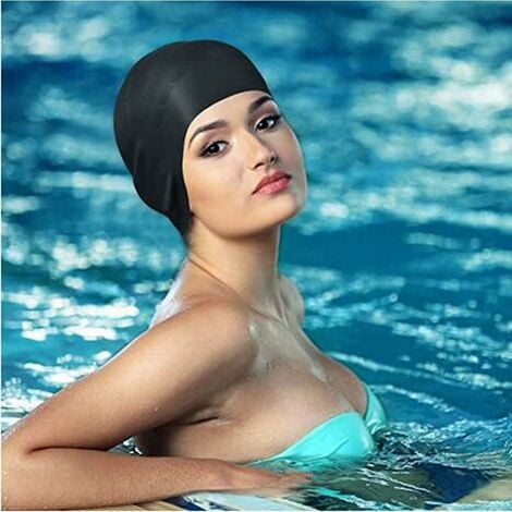 Bonnet de bain femme, bonnets de bain en silicone pour cheveux