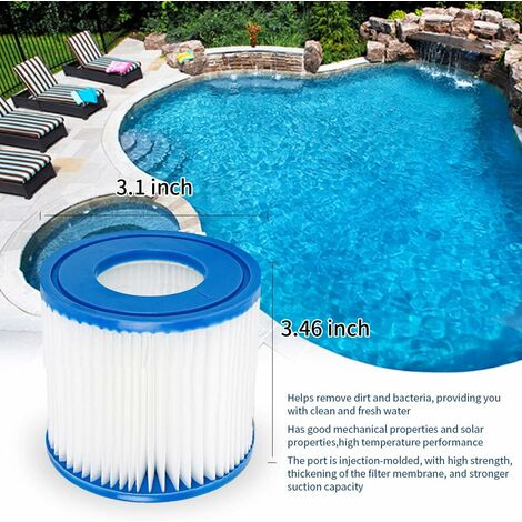 Vhbw 5x Cartouche filtrante compatible avec Bestway Flowclear 58381 (1,249  l/h) piscine pompe de filtration - Filtre à eau, blanc / bleu