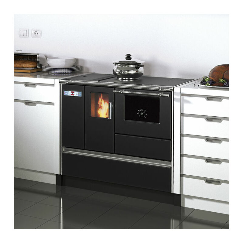Cocina de leña con horno Tamara Sannover 12 kW Negro