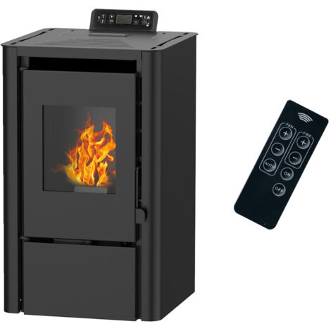 Stufa a pellet ad aria Anita da 9,4 kW Sannover nera