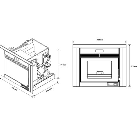Poêle à granulés air Anita 10 kW Blanc Sannover Kit Raccordement Fumisterie