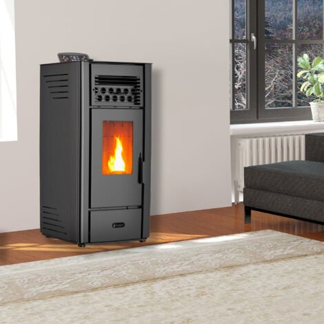Stufa a pellet ad aria Anita da 10 kW Sannover nera