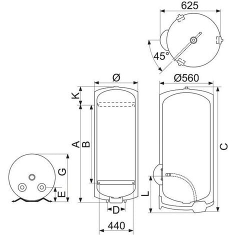 Scaldabagno elettrico verticale a pavimento blindato 300 l Ariston
